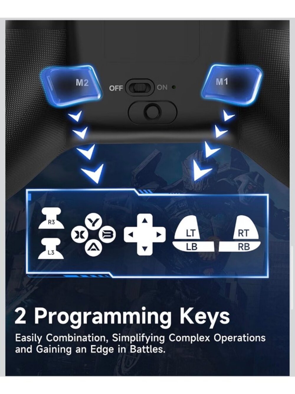 EasySMX X15 Wireless/Bluetooth Gaming Controller PC/Switch/Android/iOS/Steam RGB - Picture 10 of 11